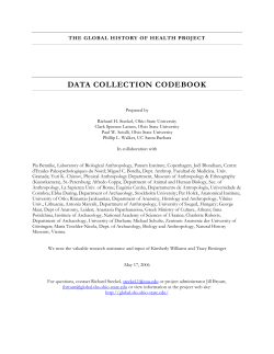 Data Collection Codebook - Global History of Health Project