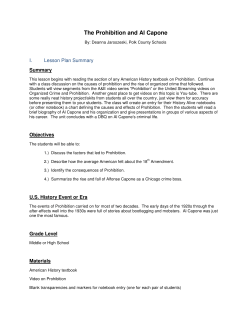 The Prohibition and Al Capone