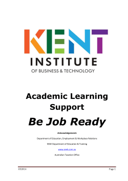 Be Job Ready - Kent Institute Australia