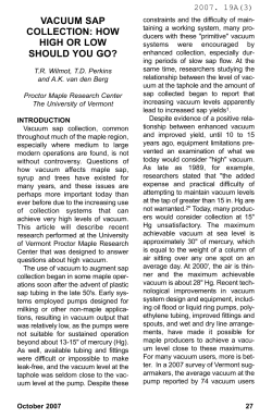 vacuum sap collection: how high or low should you go?