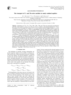 The transport of U- and Th-series nuclides in sandy confined aquifers