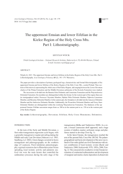The uppermost Emsian and lower Eifelian in the Kielce Region of