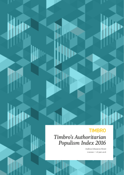 Rubrik Timbro`s Authoritarian Populism Index 2016
