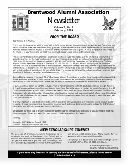 Newsletter - Brentwood Alumni Association