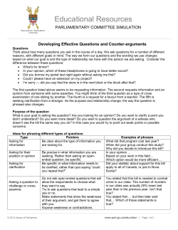 Developing Effective Questions and Counter