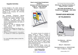 Trasfusion medicine of Palmanova 2017