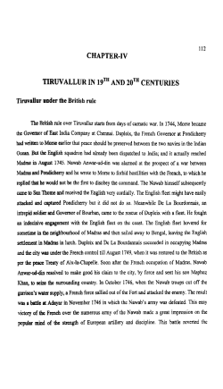 TIRUVALLUR IN lgTH AND 2oTH CENTURIES