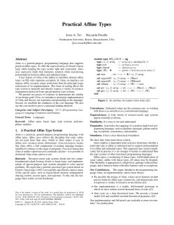 Practical Affine Types - You should not be here.