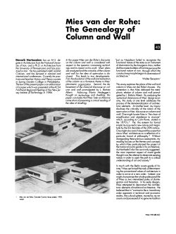 Mies van der Rohe: The Genealogy of Column and Wall