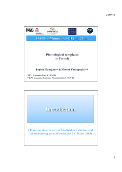 Phonological templates in French