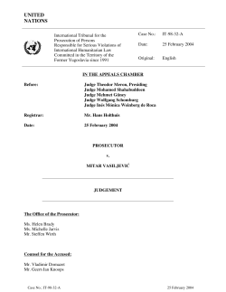 Appeal - International Criminal Tribunal for the former Yugoslavia
