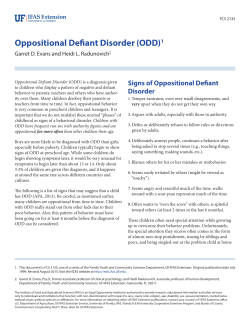 Oppositional Defiant Disorder (ODD)1 - EDIS
