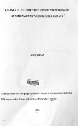 A Survey Of The Strategies Used By Trade Unions