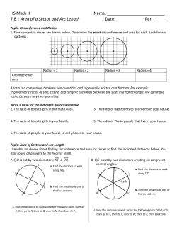 HS Math II Name: 7.8 | Area of a Sector and Arc Length