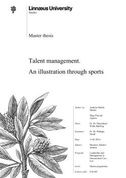 Talent management. An illustration through sports