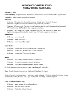 providence christian school middle school curriculum