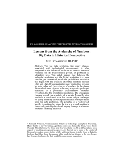 Lessons from the Avalanche of Numbers: Big Data in Historical