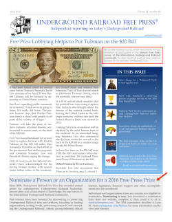 May - Underground Railroad Free Press