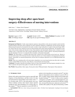 Improving sleep after open heart surgery