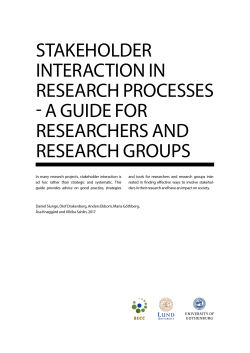 stakeholder interaction in research processes - a guide for