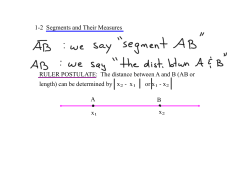 RULER POSTULATE: The distance between A and B (AB or length
