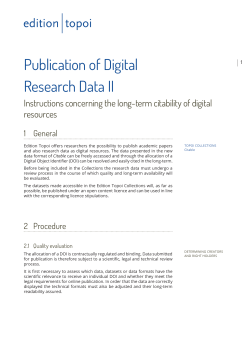 Publication of Digital Research Data II