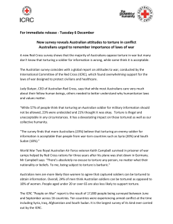 6 Dec 2016 Survey reveals Australian attitudes to torture in war