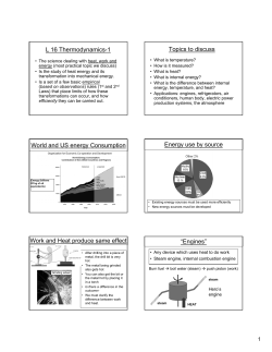 L 16 Thermodynamics-1 Topics to discuss World and US energy