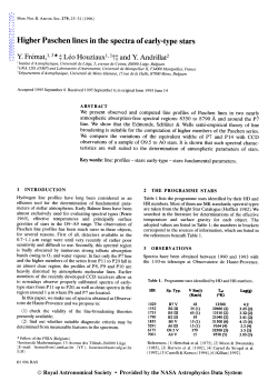 Higher Paschen lines in the spectra of early