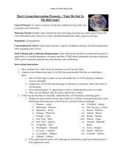 Men`s Group Intervention Protocol&mdash;&ldquo;Take Me Out To The Ball Game&rdquo;