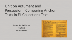 Compare Anchor Text - Lemon Bay High School