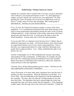 Redistricting reform speech - League of Women Voters of Wisconsin