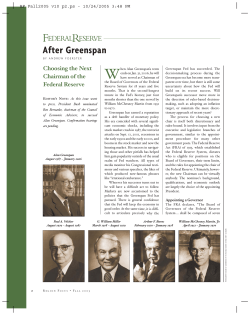 After Greenspan: Choosing the Next Chairman of the Federal Reserve