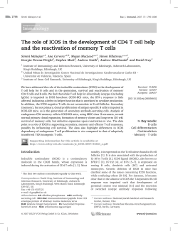 The role of ICOS in the development of CD4 T cell help and the