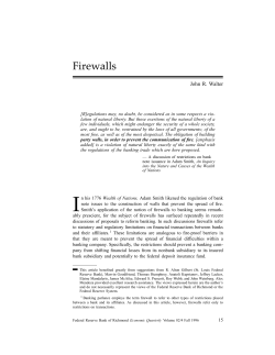 Firewalls - Federal Reserve Bank of Richmond