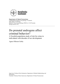 Do prenatal androgens affect criminal behavior?