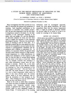 A STUDY OF THE REFLEX MECHANISM OF SWEATING