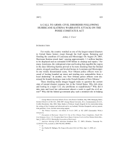 a call to arms: civil disorder following hurricane katrina warrants