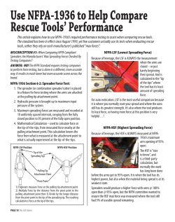 Use NFPA-1936 to Help Compare Rescue Tools` Performance