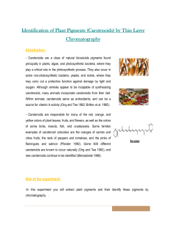 Identification of Plant Pigments (Carotenoids) by Thin Layer