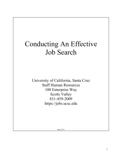 Conducting An Effective Job Search