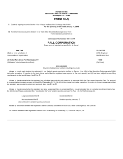 FORM 10-Q PALL CORPORATION