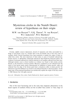 Mysterious circles in the Namib Desert: review of hypotheses on