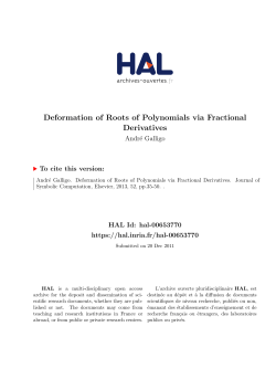 Deformation of Roots of Polynomials via Fractional Derivatives
