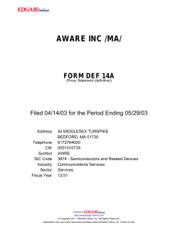 aware inc /ma/ form def 14a