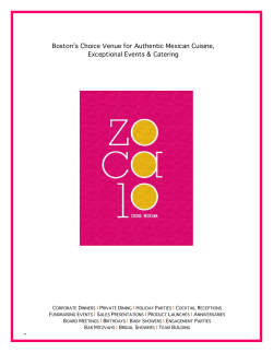 Catering Menu - Zocalo Back Bay