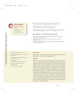 Genetic Engineering for Modern Agriculture: Challenges and