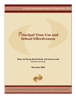 Principal Time-Use and School Effectiveness