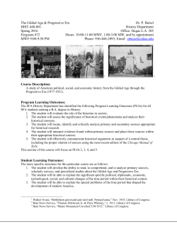 Seminar in the Gilded Age and Progressive Era