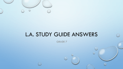 L.A. Study Guide Answers